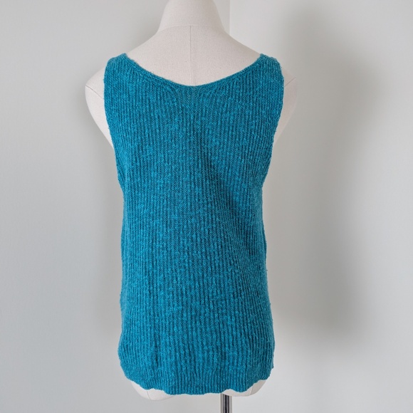 Gap Knit Tank Top Teal Sleeveless V-Neck Scoop Tank Camisole - Picture 5 of 10